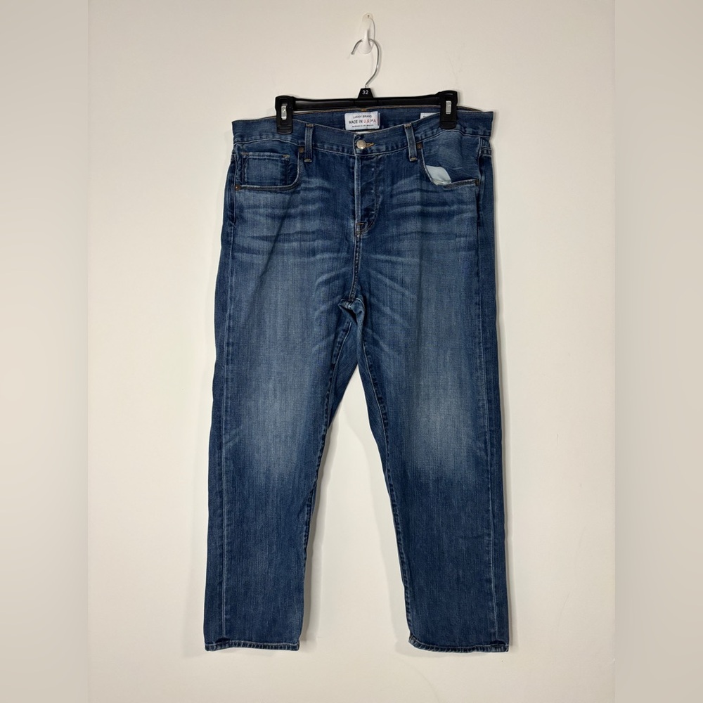 Lucky Brand Dylan Boyfriend medium Wash Straight Leg Jeans Sz 14/32 Casual Denim
